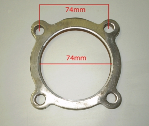 Hosenrohrflansch 4-Loch 76mm aus Stahl